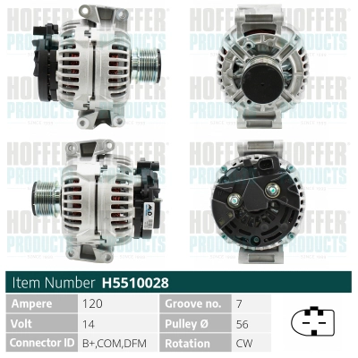 Alternateur HOFFER H5510028