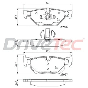 Kit de plaquettes de frein, frein à disque DriveTec DPAD1915