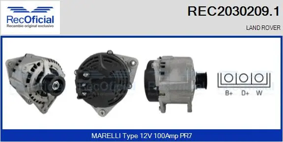 Alternateur RECOFICIAL REC2030209.1