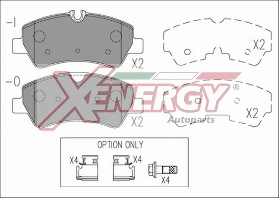 Kit de plaquettes de frein, frein à disque AP XENERGY X41184