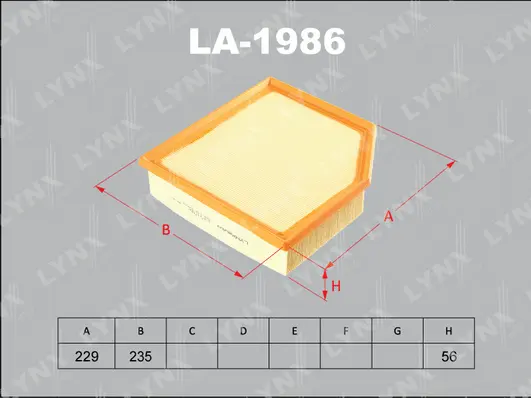 Filtre à air LYNXAUTO LA-1986