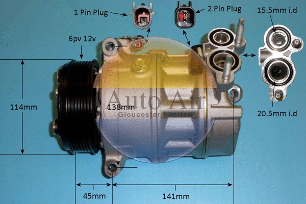 Compresseur, climatisation AUTO AIR GLOUCESTER 14-1050P