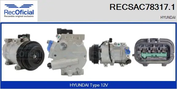 Compresseur, climatisation RECOFICIAL RECSAC78317.1