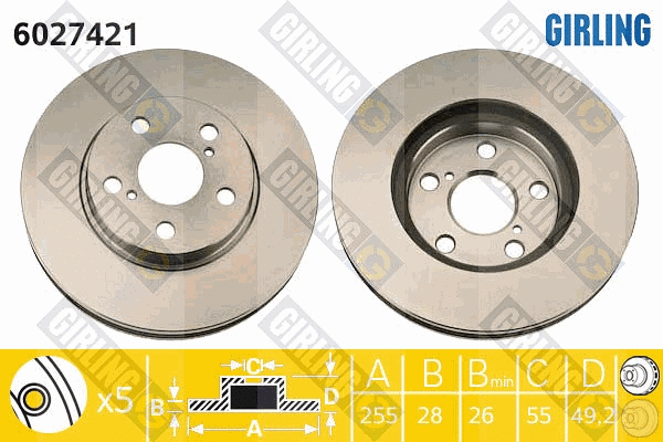 Disque de frein GIRLING 6027421