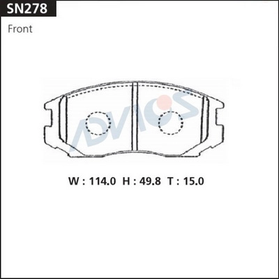 Kit de plaquettes de frein, frein à disque ADVICS SN278