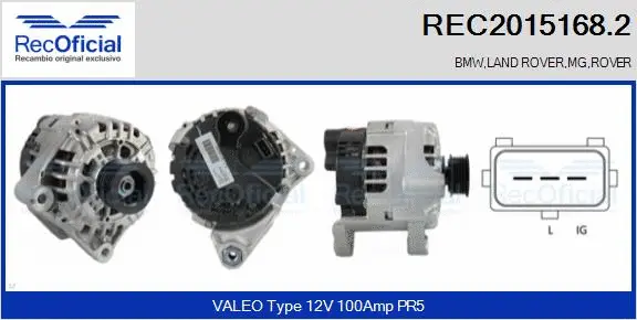 Alternateur RECOFICIAL REC2015168.2