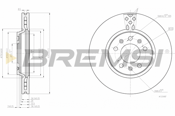 Disque de frein BREMSI CD7942V