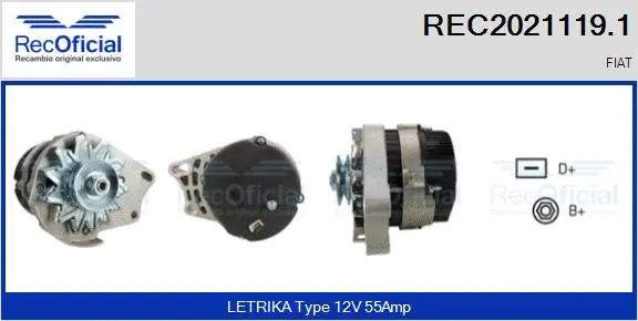 Alternateur RECOFICIAL REC2021119.1