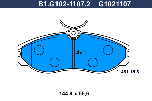 Kit de plaquettes de frein, frein à disque GALFER B1.G102-1107.2