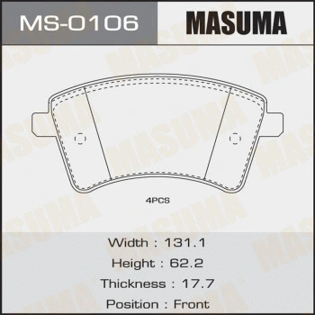 Jeu de mâchoires de frein MASUMA MS-0106