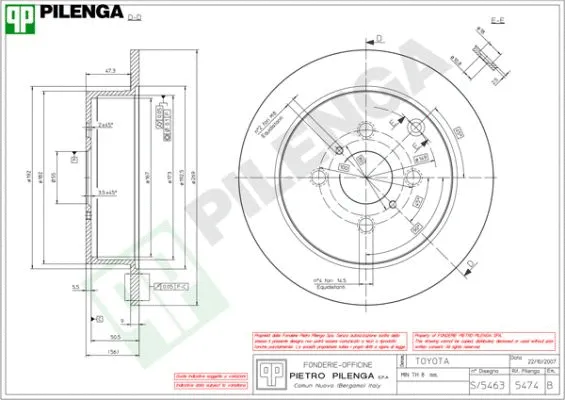 Disque de frein PILENGA 5474