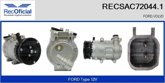 Compresseur, climatisation RECOFICIAL RECSAC72044.1