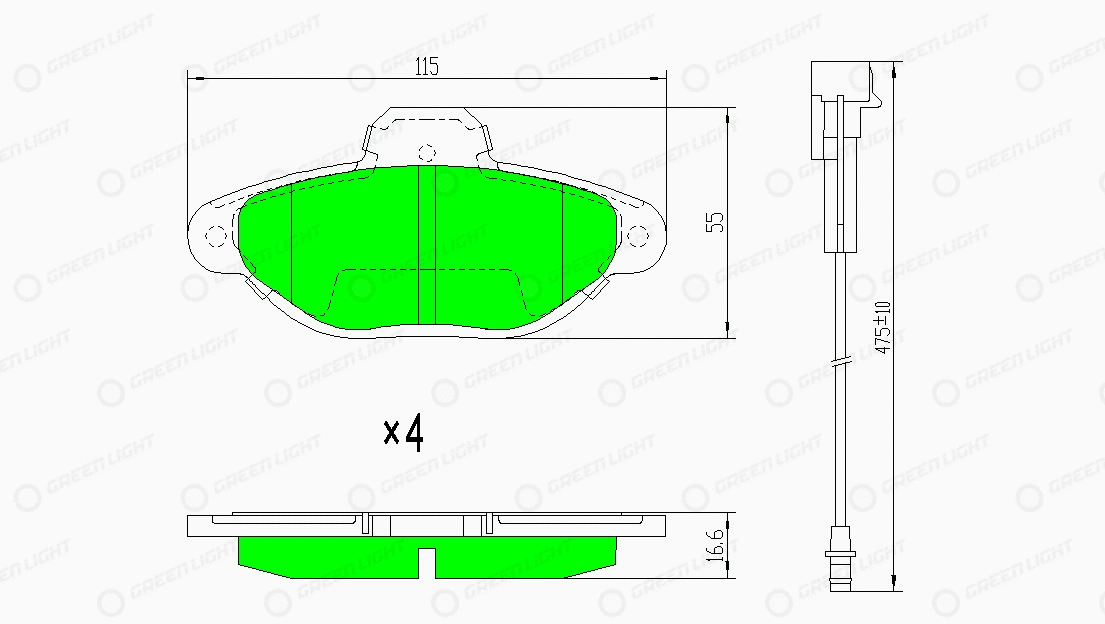 Kit de plaquettes de frein, frein à disque Automotive Adriado GLBP0013