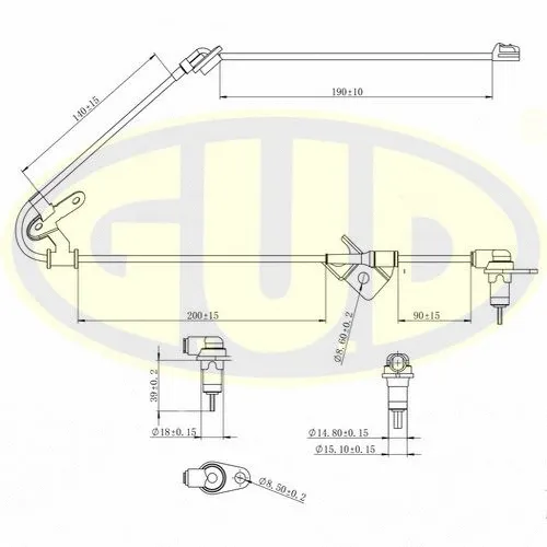 Capteur, vitesse de roue G.U.D. GABS02020