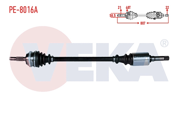 Arbre de transmission VEKA PE-8016A