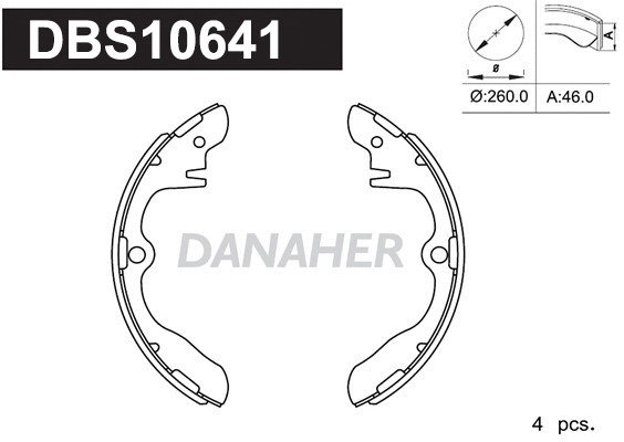Jeu de mâchoires de frein DANAHER DBS10641