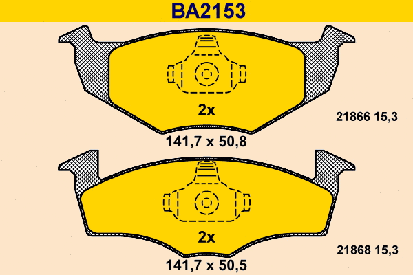Kit de plaquettes de frein, frein à disque BARUM BA2153