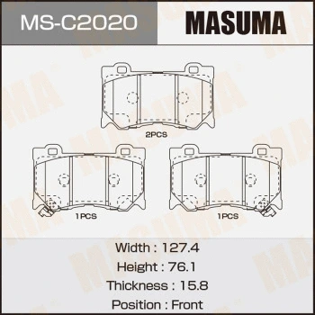 Jeu de mâchoires de frein MASUMA MS-C2020