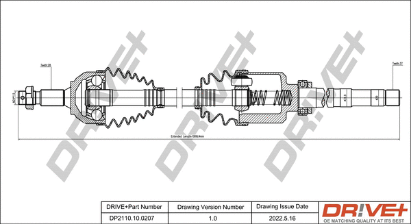 Arbre de transmission Dr!ve+ DP2110.10.0207