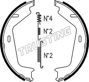 Jeu de mâchoires de frein, frein de stationnement TRUSTING 127.273K