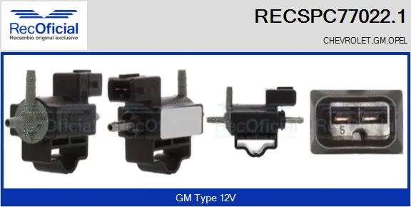 Transmetteur de pression, contrôle des gaz d'échappement RECOFICIAL RECSPC77022.1
