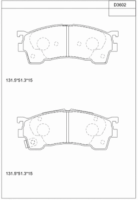 Kit de plaquettes de frein, frein à disque ASIMCO KD3602