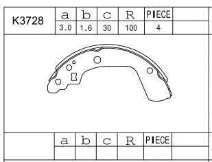 Jeu de mâchoires de frein ASIMCO K3728