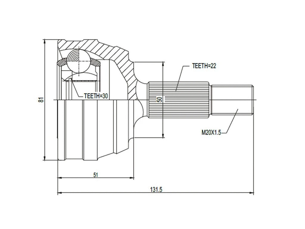 Jeu de joints, arbre de transmission A.Z. Meisterteile AZMT-43-030-1085