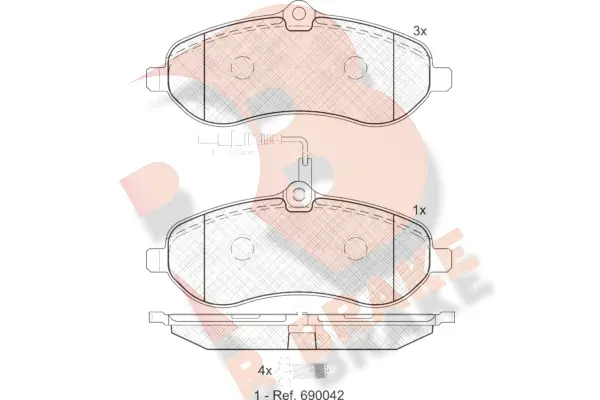 Kit de plaquettes de frein, frein à disque R BRAKE RB1802
