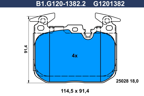 Kit de plaquettes de frein, frein à disque GALFER B1.G120-1382.2