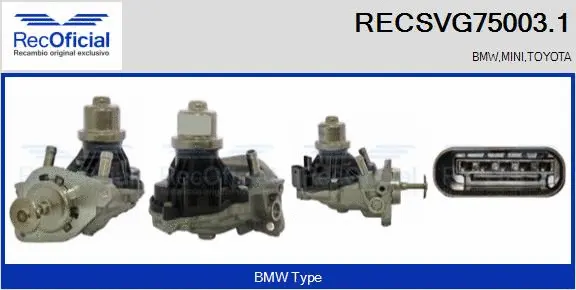 Vanne EGR RECOFICIAL RECSVG75003.1