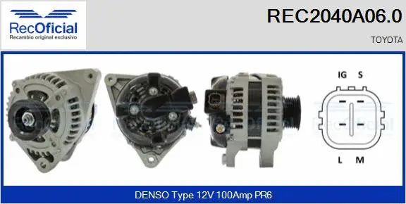 Alternateur RECOFICIAL REC2040A06.0