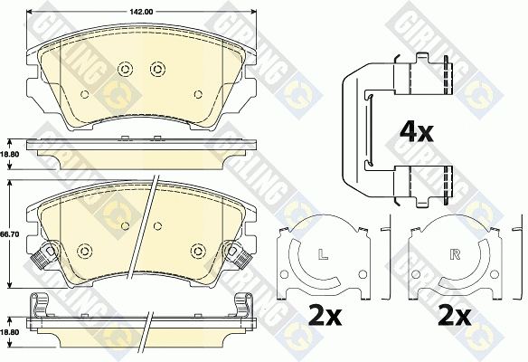 Kit de plaquettes de frein, frein à disque GIRLING 6117839