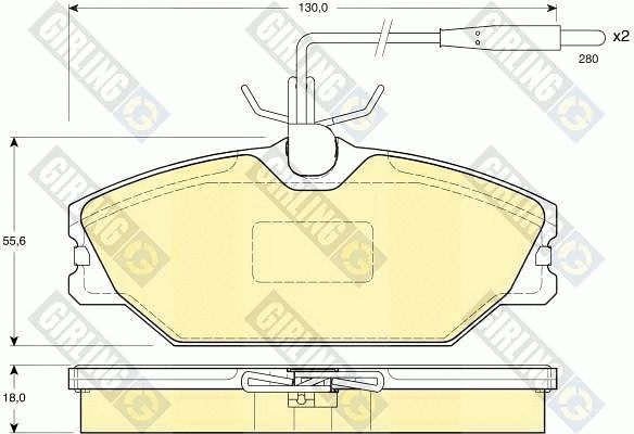 Kit de plaquettes de frein, frein à disque GIRLING 6110301