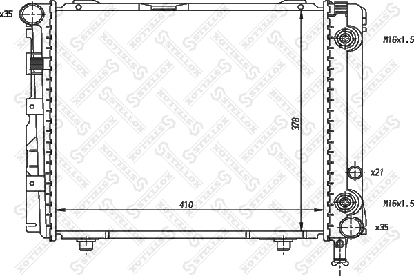 Radiateur, refroidissement du moteur STELLOX 10-25893-SX