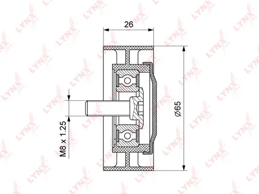 Poulie de tension, courroie trapézoïdale à nervures LYNXAUTO PB-5132