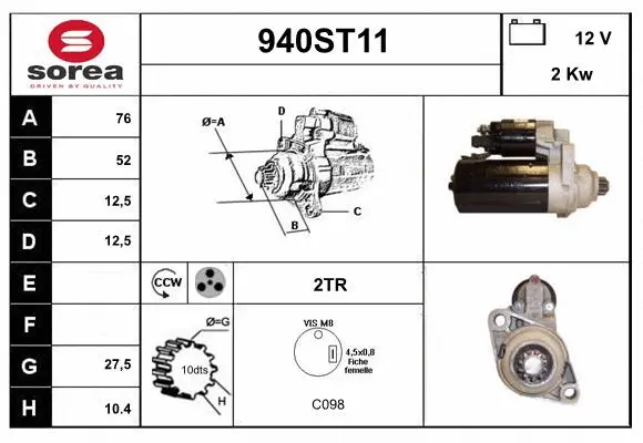 Démarreur STARTCAR 940ST11