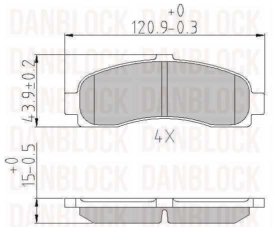 Kit de plaquettes de frein, frein à disque DANBLOCK DB 510175
