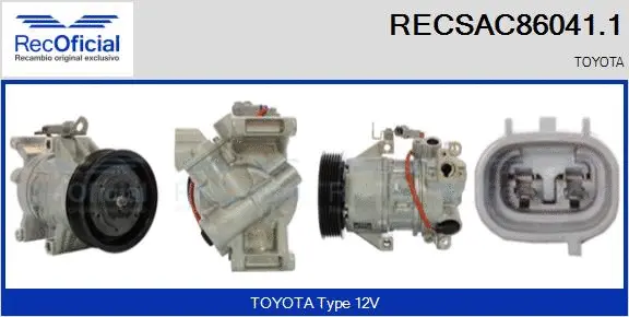 Compresseur, climatisation RECOFICIAL RECSAC86041.1
