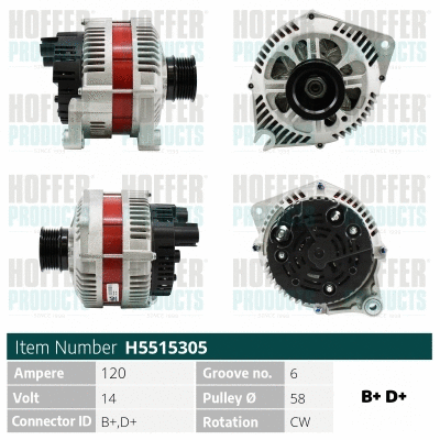 Alternateur HOFFER H5515305