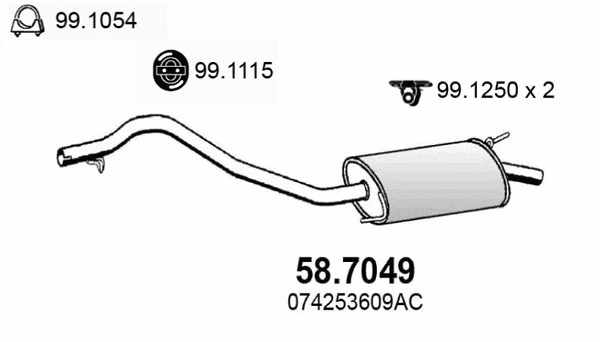 Silencieux arrière ASSO 58.7049