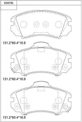 Kit de plaquettes de frein, frein à disque ASIMCO KD9759