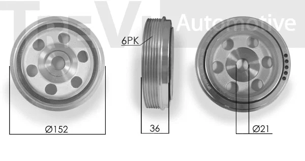 Poulie, vilebrequin TREVI AUTOMOTIVE PC1043