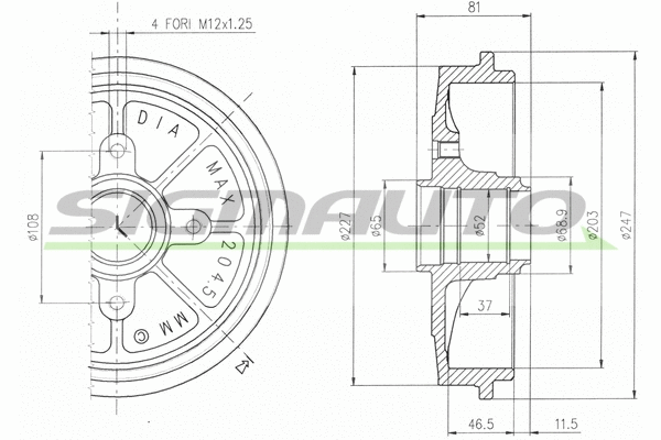 Tambour de frein SIGMAUTO DR5471