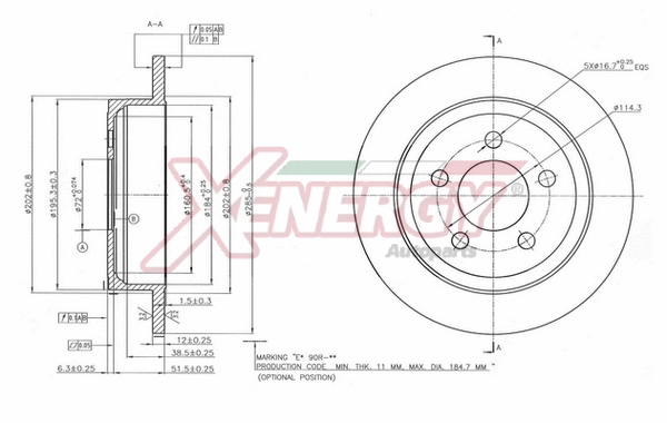 Disque de frein AP XENERGY X601545