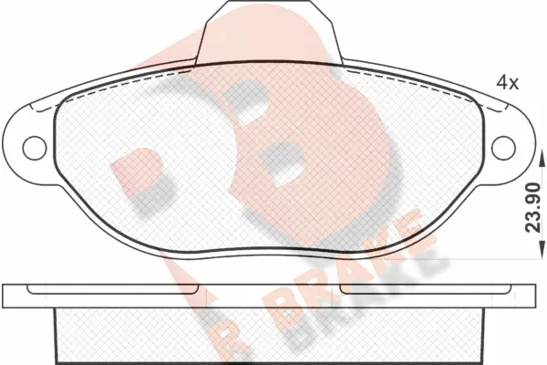 Kit de plaquettes de frein, frein à disque R BRAKE RB1018