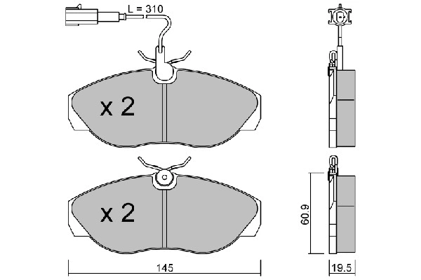 Kit de plaquettes de frein, frein à disque AISIN BPPE-1021