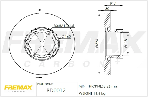 Disque de frein FREMAX BD-0012