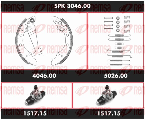 Kit de freins, freins à tambours REMSA SPK 3046.00