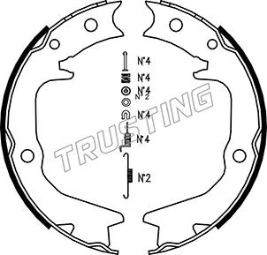 Jeu de mâchoires de frein, frein de stationnement TRUSTING 064.177K